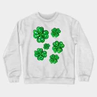 Clover Shamrocks - green 4 leaf clovers shamrock. Shenanigans The best Irish gift ideas 2024 Crewneck Sweatshirt